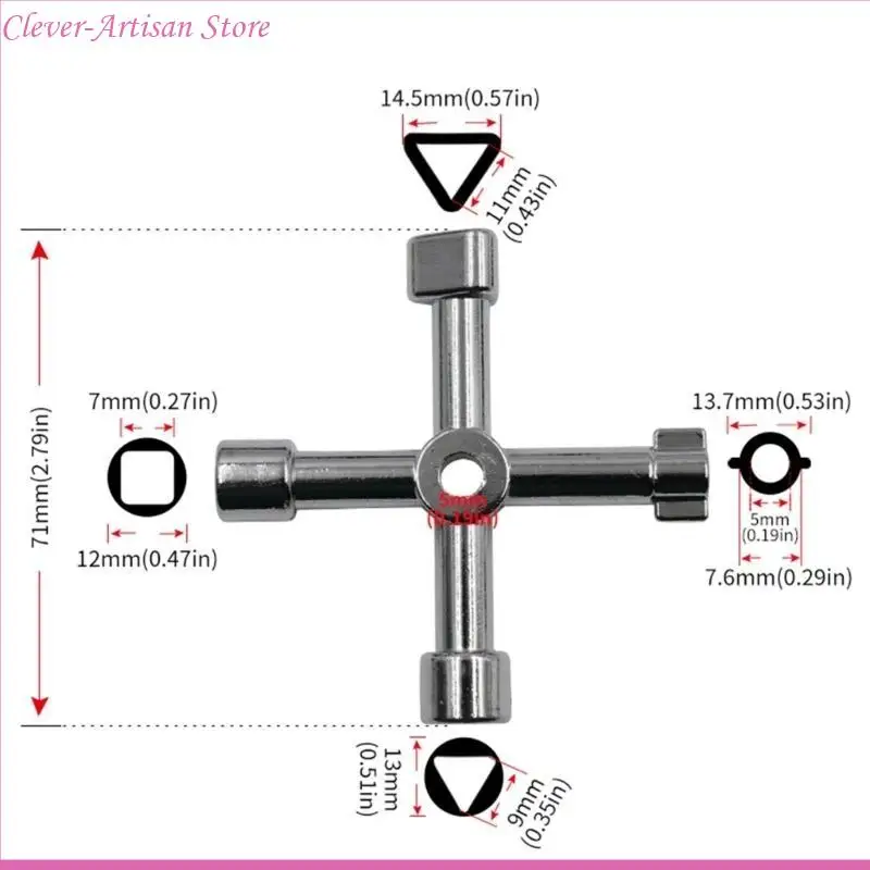 Chave triangular universal 4 vias para armário elevador elétrico trem, chave triangular universal para torneira elétrica