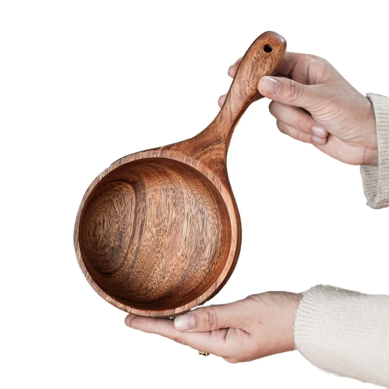 For enlarged whole wood handle water scoop solid wood measuring spoon large sauna beech water scoop kitchen utensils