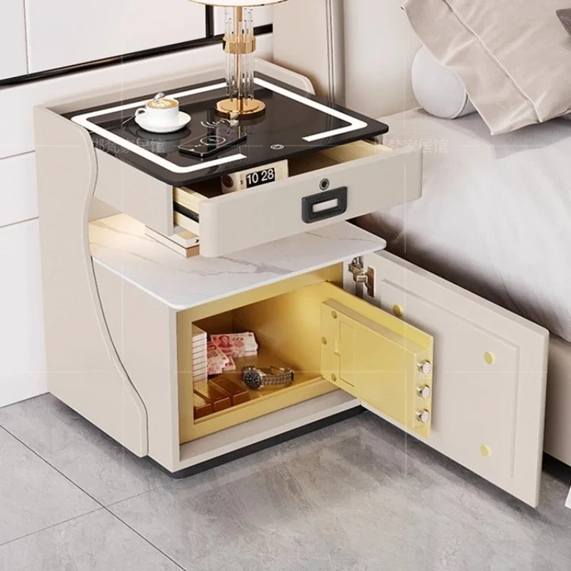 

-+-Nightstands Bedroom Cabinets For Living Room Intelligent Bedside Table Multifunctional Safe Bedroom Furniture Bed Side Table