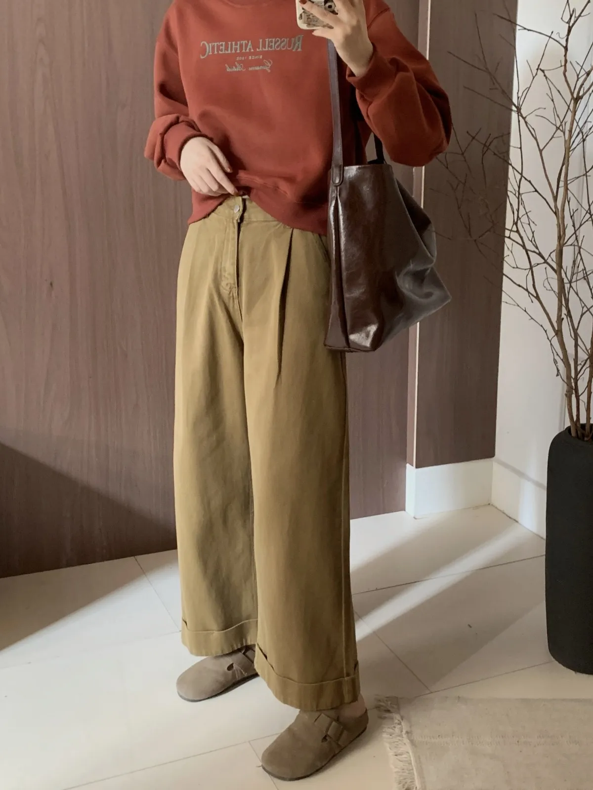 

ZHISILAO New Khaki Jeans Women Vintage Wide Leg Straight Ankle-length Denim Pants Autumn Winter 2024