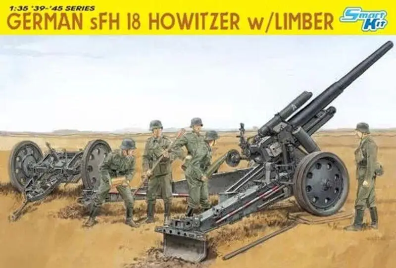 

Немецкий гаубиватель DRAGON 6392 1/35 sHF 18 w/Limber (пластиковая модель)