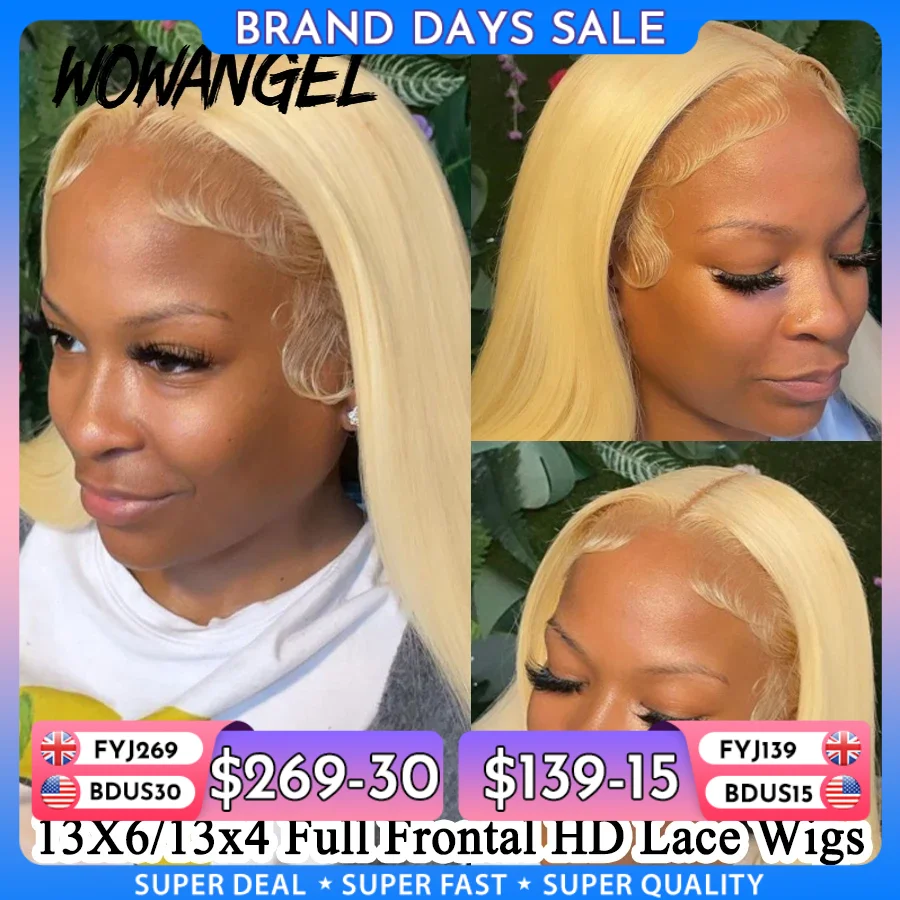 Wow Angel 613 HD Lace Frontal Wig 13X6 Full Lace Front Straight Wig Human Hair Wig Pre Plucked Natural Scalp For Woman Glueless