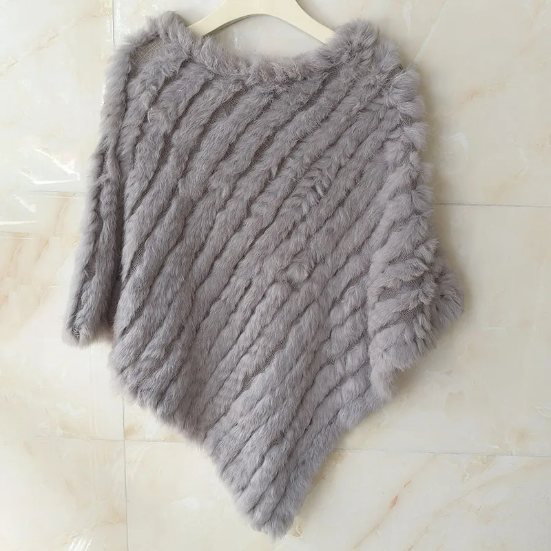 HSPL Fur Poncho 2022 Autumn Real Rabbit Hot Sale Triangle Knitted Women Pullover Lady Pashmina Wrap poncho pele de coelho 4 HSPL Fur Poncho 2022 Autumn Real Rabbit Hot Sale Triangle Knitted Women Pullover Lady Pashmina Wrap poncho pele de coelho 4