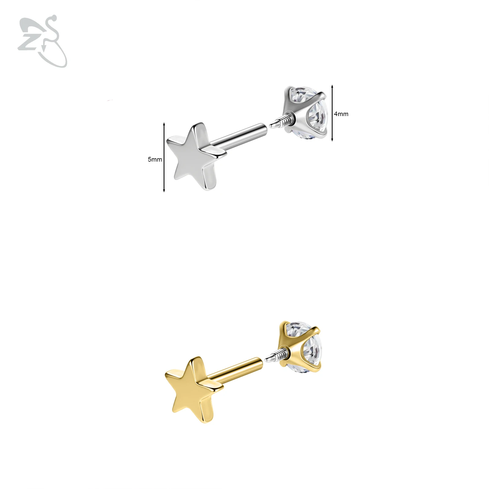 16G/18G Stainless Steel Labret Lip Ring Internal Thread