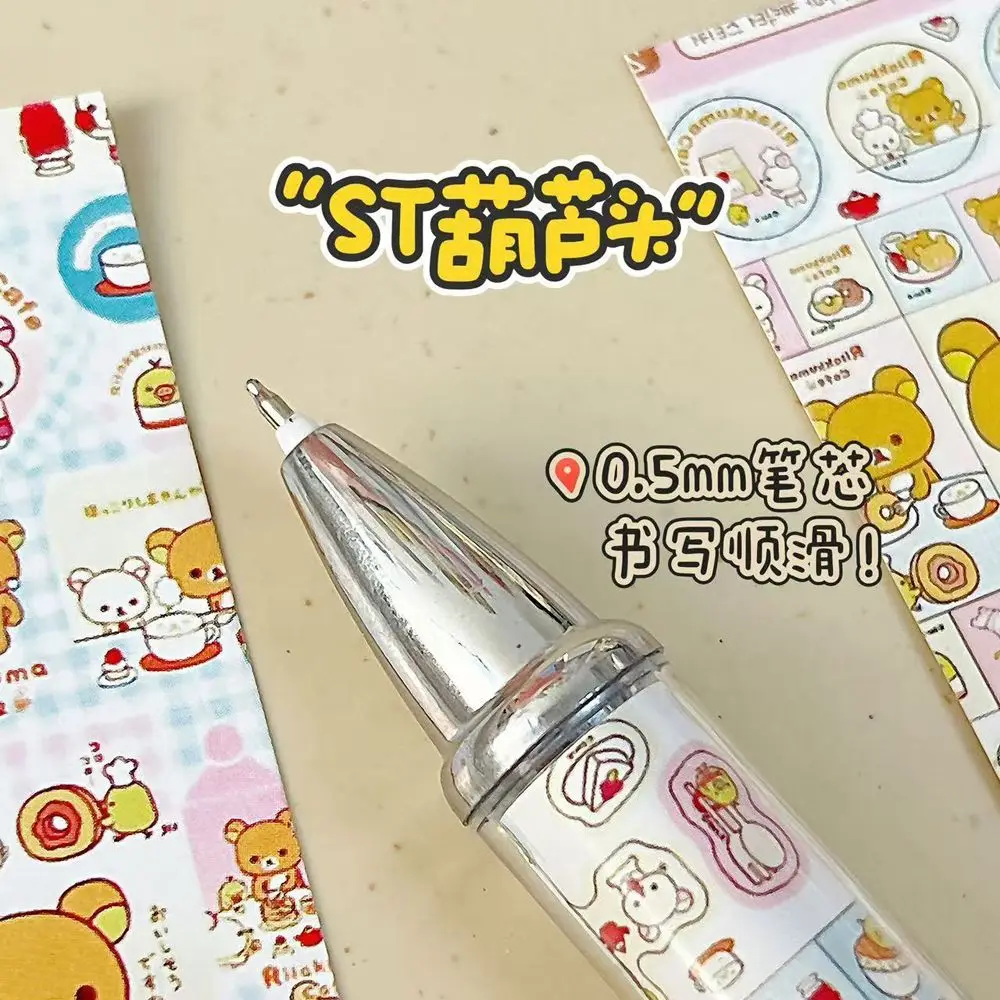 Rilakkuma Rabbit Press Gelstift, hoher Farbwert, niedlicher Ins-Style, 0,5 mm, universeller Pinselschreiber für Studenten, geschmeidiges Schreiben, langlebiger schwarzer Stift – Detail 4
