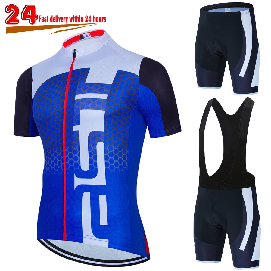 2024 NEW Cycling Jersey Summer Men Anti-UV Cycling Jersey Set Breathable Racing Sport Bicycle Jersey Cycling Clothing