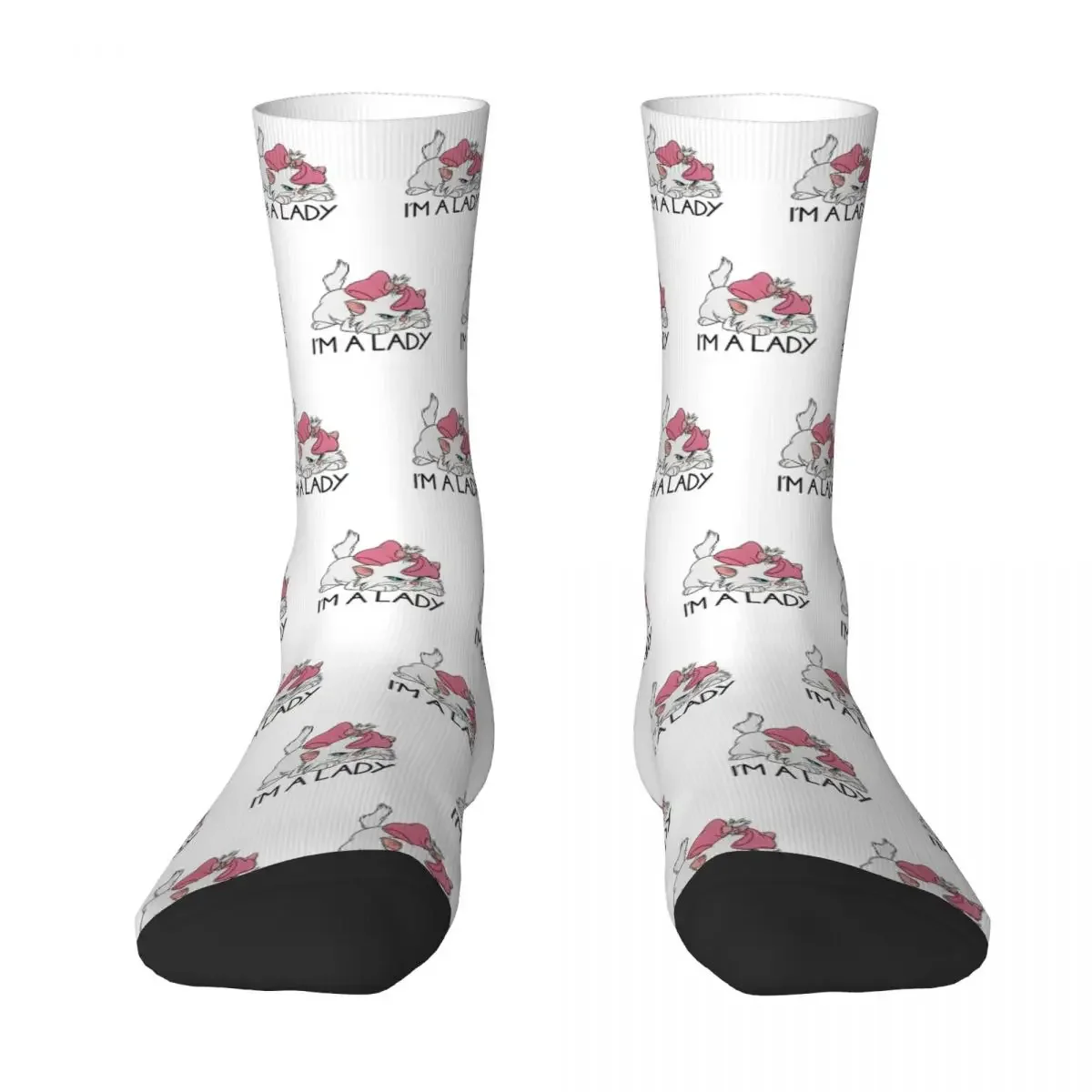 

Cool I'm A Lady Marie Aristocats Cute Cats Sports Socks Polyester Middle Tube Socks for Women Men