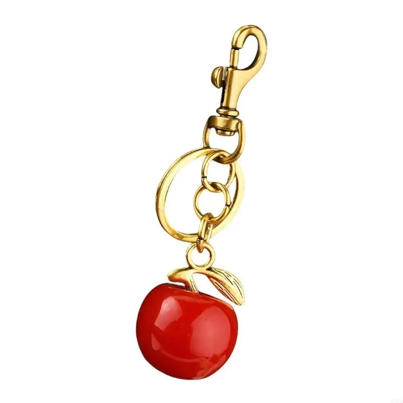 E56A Fashionable Cherry Shaped Keychain Adorable Cherry Fashion Key Chain Stylish Keyrings Jewelry for Car Keys or Bags