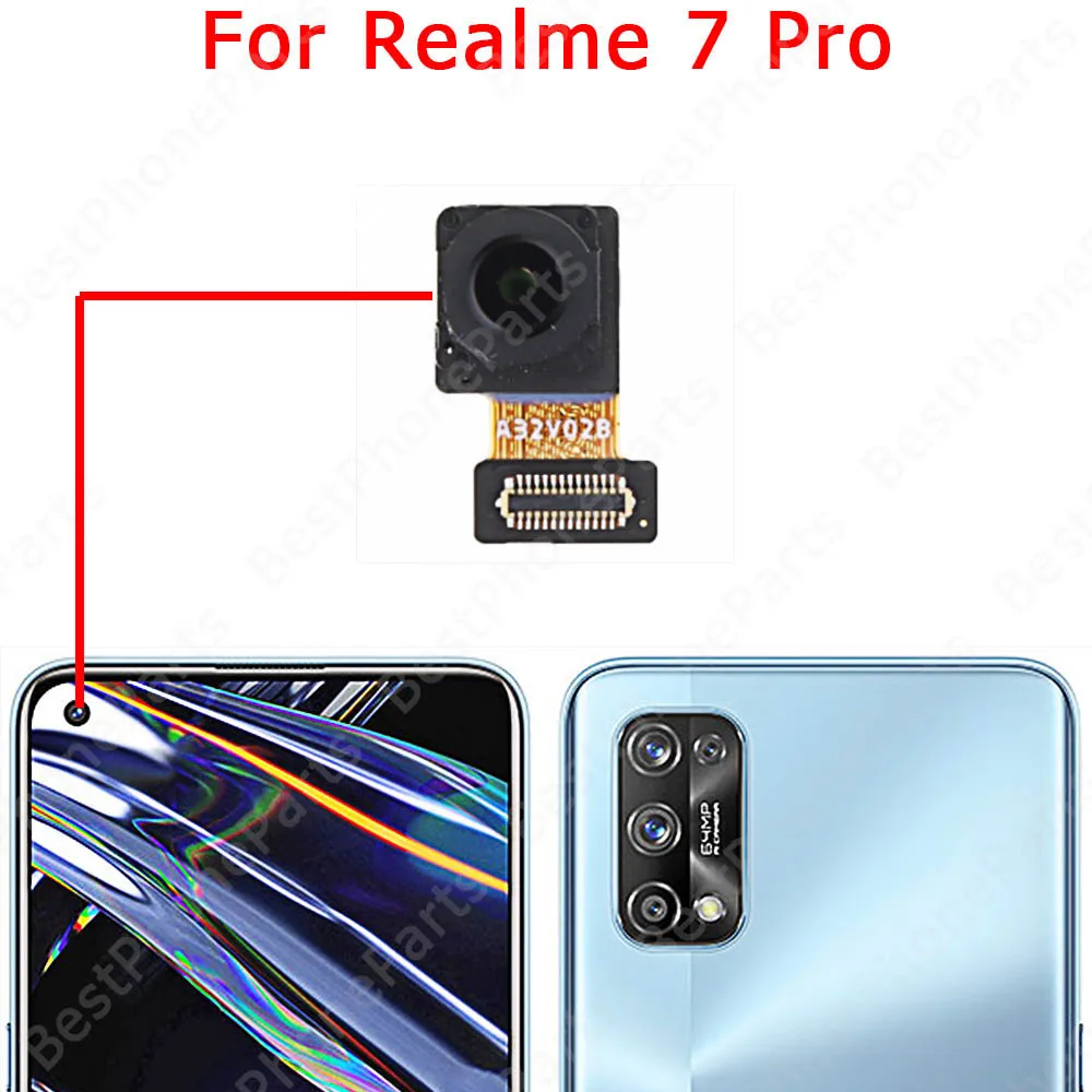 Modulo fotocamera per Realme 7 Pro 7i Asia 7Pro 5G Global face posteriore Selfie vista posteriore fotocamera anteriore pezzi di ricambio cavo