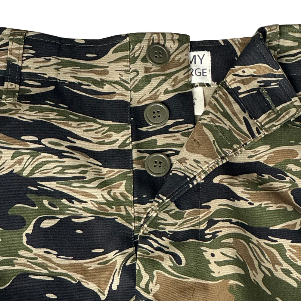 Pantaloni WW2 US Pantaloni mimetici Tiger Spot per uomo WW2 Vetnam War Camo Cargo Abbigliamento outdoor, Pantaloni sportivi da allenamento TCU retrò