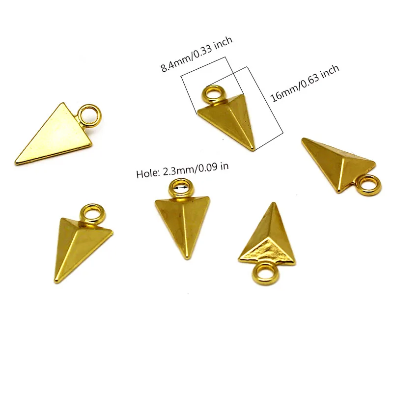 20Pcs Stainless Steel Charms Solid Triangle Charms Cone Pendant for DIY Jewelry Necklace Earrings Pendant Making Accessories