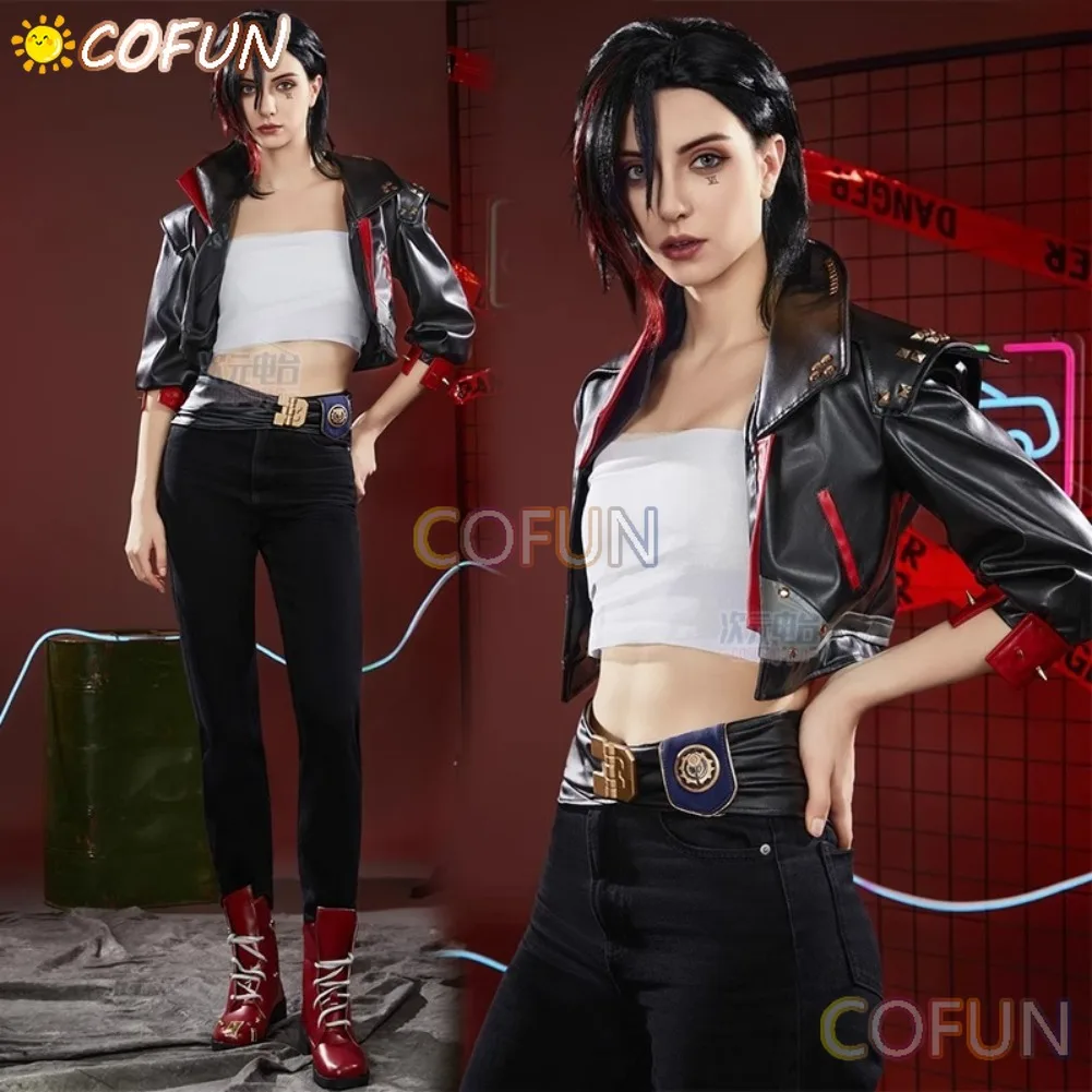 

The Piltover Enforcer Vi Cosplay Costume Game LOL Anime Women Cool Role Play Clothing Halloween Comic-con Party Suit Wig Shoes