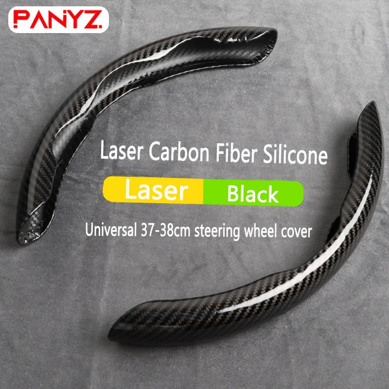 Housse de volant de voiture en Silicone et Fiber de carbone, 2 pièces, antidérapante, pour Dodge SRT RAM CHALLERGER SRT6 SXT6 SRT8 SRT10