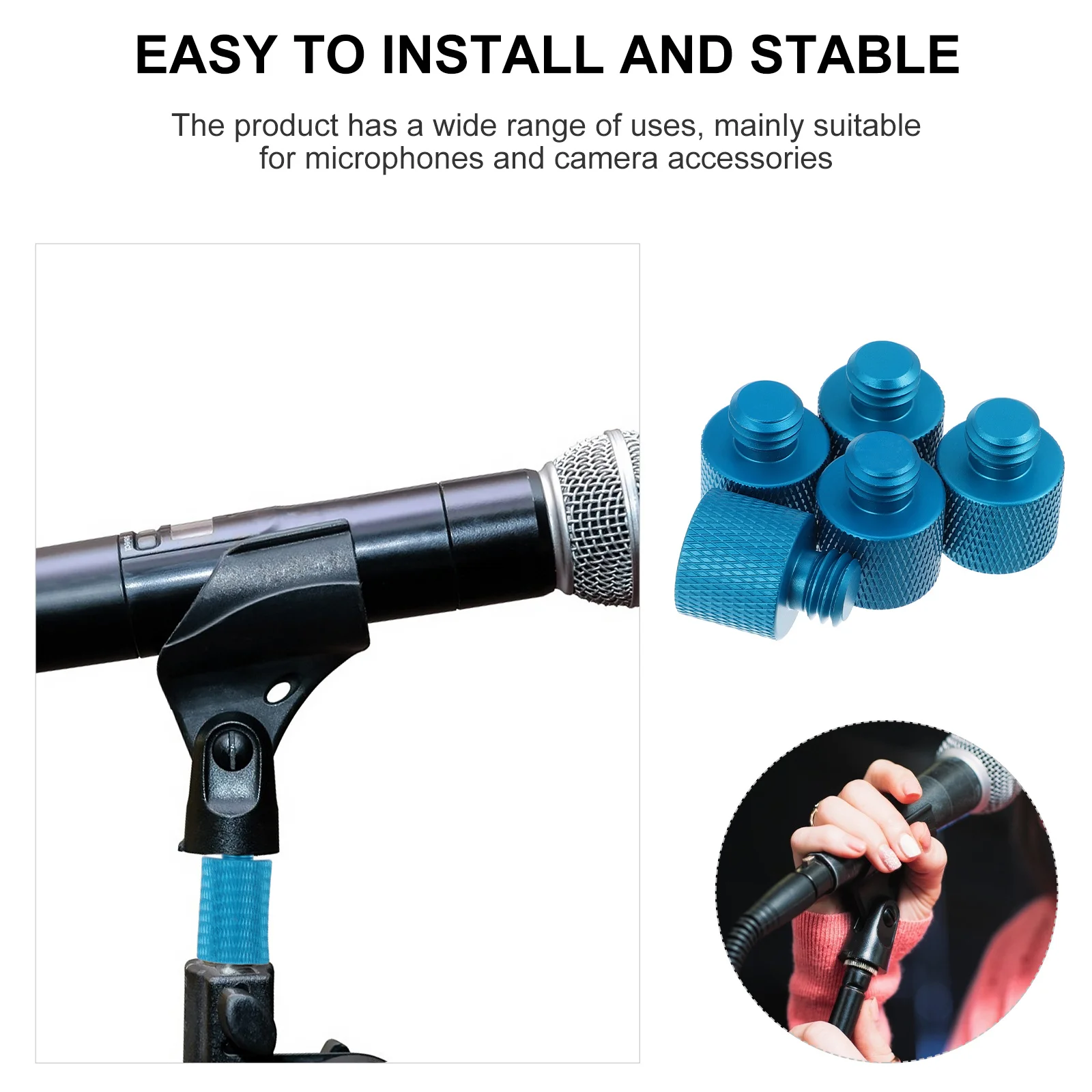 

5pcs 3/8 To 1/4 Alloy Screw Adapter For Microphone Camera Mount Conversion Thread Adapter Mic Clip Mounting Accessory