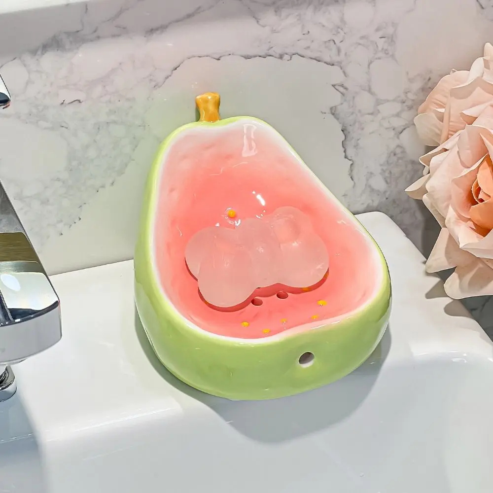 

Tray Container Cute Self Draining Soap Holder Drainable Soap Box Soap Tray Soap Container Ceramic Storage Rack Countertop