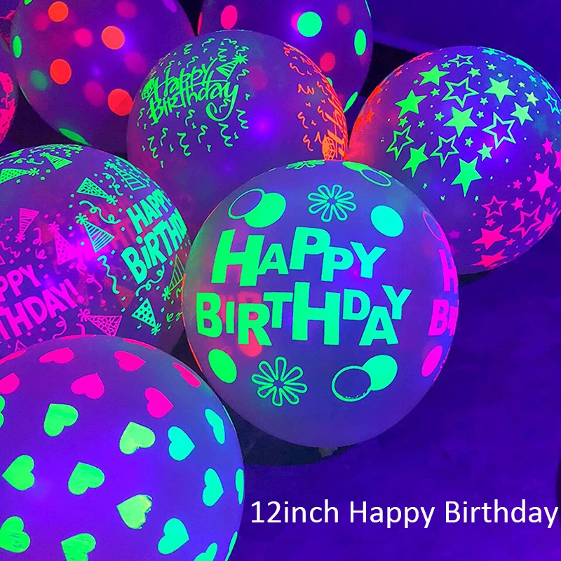 10/20/30PCS 12-calowy fluorescencyjny balon świecący w ciemności świecący lateksowy balon w kształcie serca na wesele i przyjęcie urodzinowe