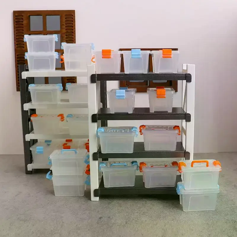 Mini boîte de rangement pour maison de poupée, 5 pièces, boîte à outils transparente, modèle de maison de poupée, décoration de maison, accessoires de décoration de Micro scène