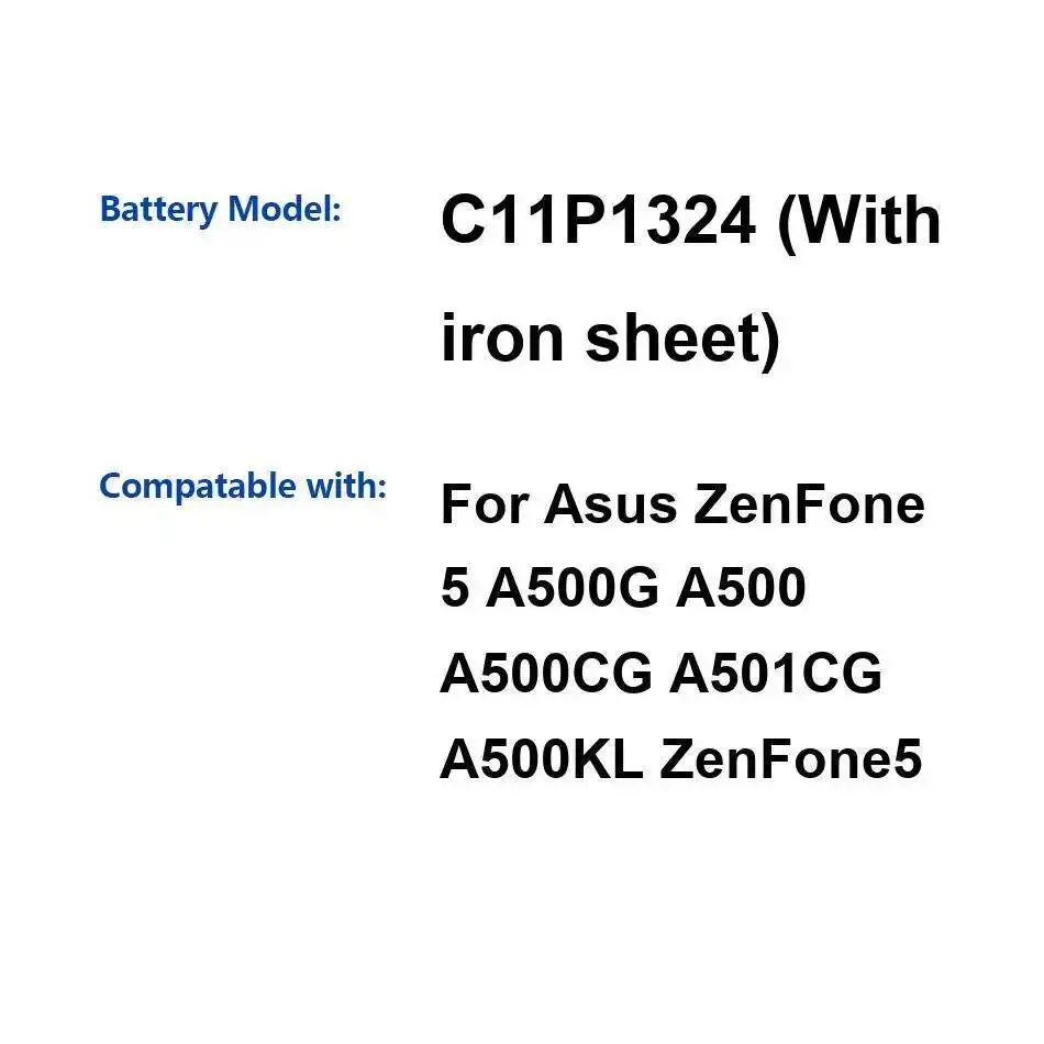

Железная рамка высокой емкости 2050 мАч C11P1324 для Asus Zenfone 5 A500G A500 A500CG A501CG A500KL Zenfone5, аккумулятор для мобильного телефона