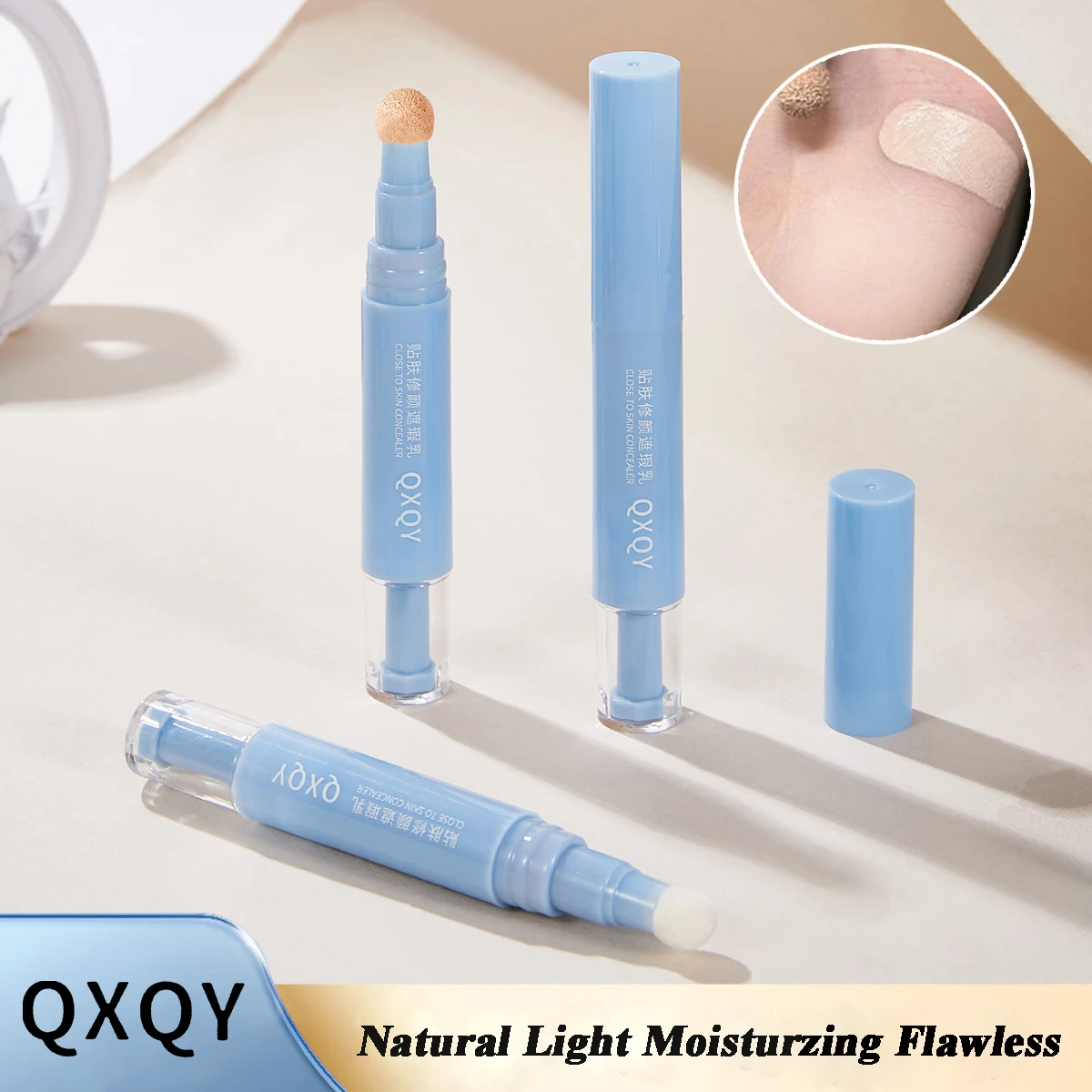 QXQY スキンリペア コンシーラー ペン スポンジ コンシーラー 自然に明るくなる カバー 傷 保湿とフィット感