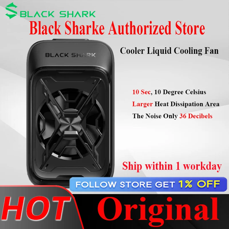 Black Shark Cooler Liquid Cooling Fan Gaming Air Cooler Radiator For iPhone 15 Pro Samsung Redmagic 9s Pro Black Shark