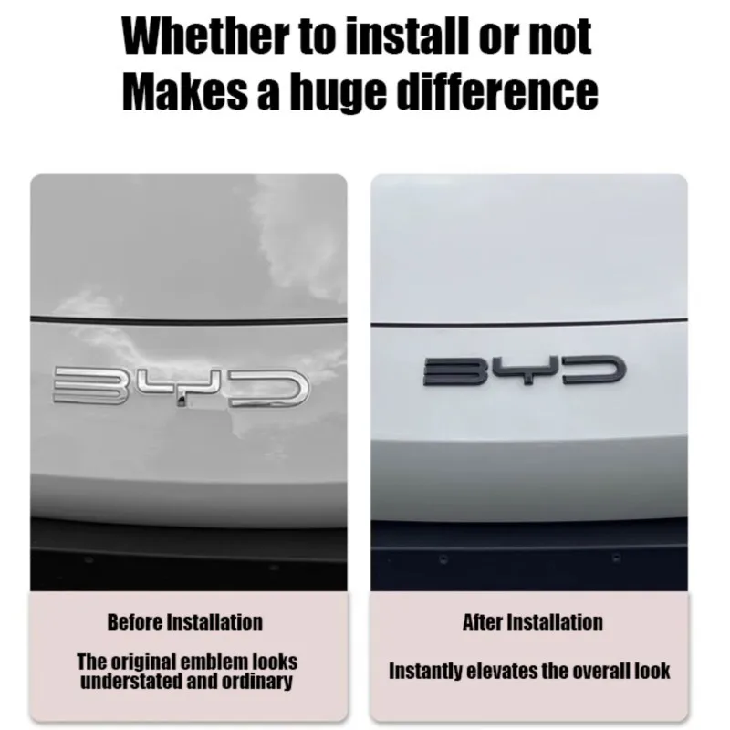 ملصقات شعار عجلة القيادة الأمامية للسيارة لا تتطلب التفكيك لملحقات BYD SEAL HAN SONG YUAN DOLPHIN ATTO 3