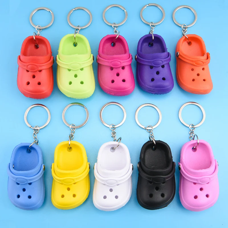 Multicolor Mini Slippers Keychain Small Hanging For Girl Small Shoes Key Chain School Bag Hanging Keychain Ornaments Accessories