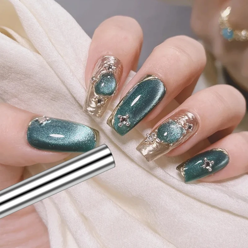 Cylindrical Double Head Nail Magnet Tool Pens for Cat Eye UV Gel Polish Snowlight Glitter Effect Professional DIY Nail Art Tools