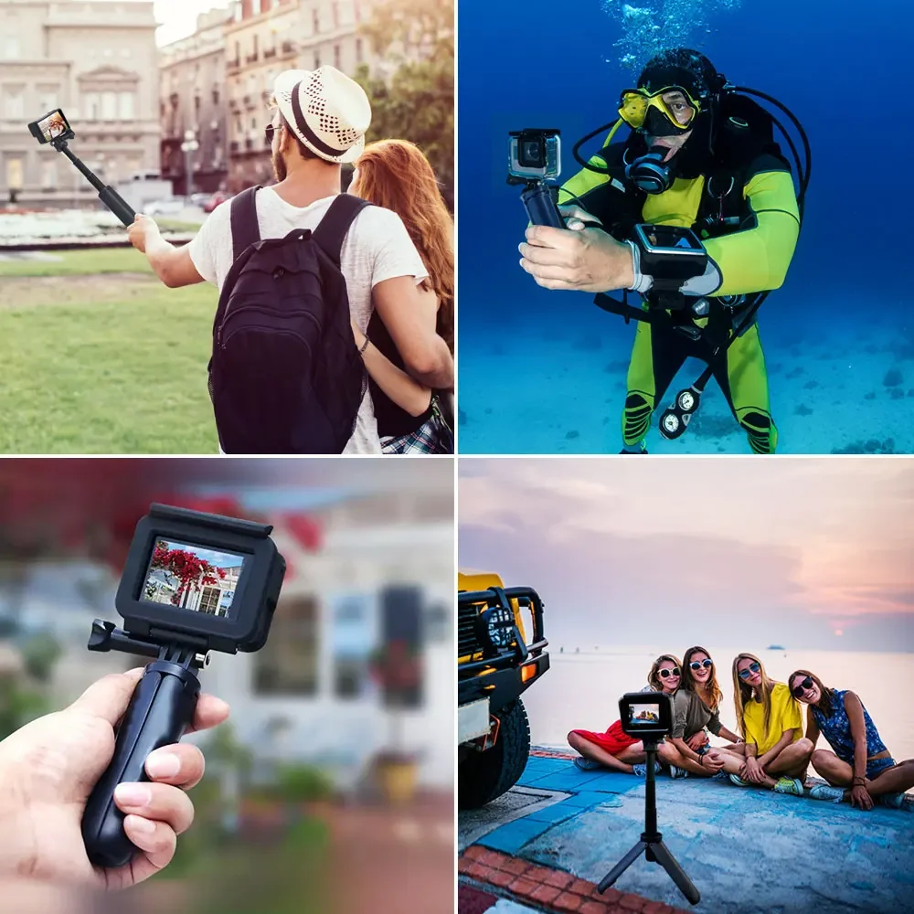 Składany Mini Statyw Monopod do GoPro Hero 11 10 Black Session Osmo Action Kamera Przenośny Stojak Akcesoria do Vlogów — zdjęcie 7
