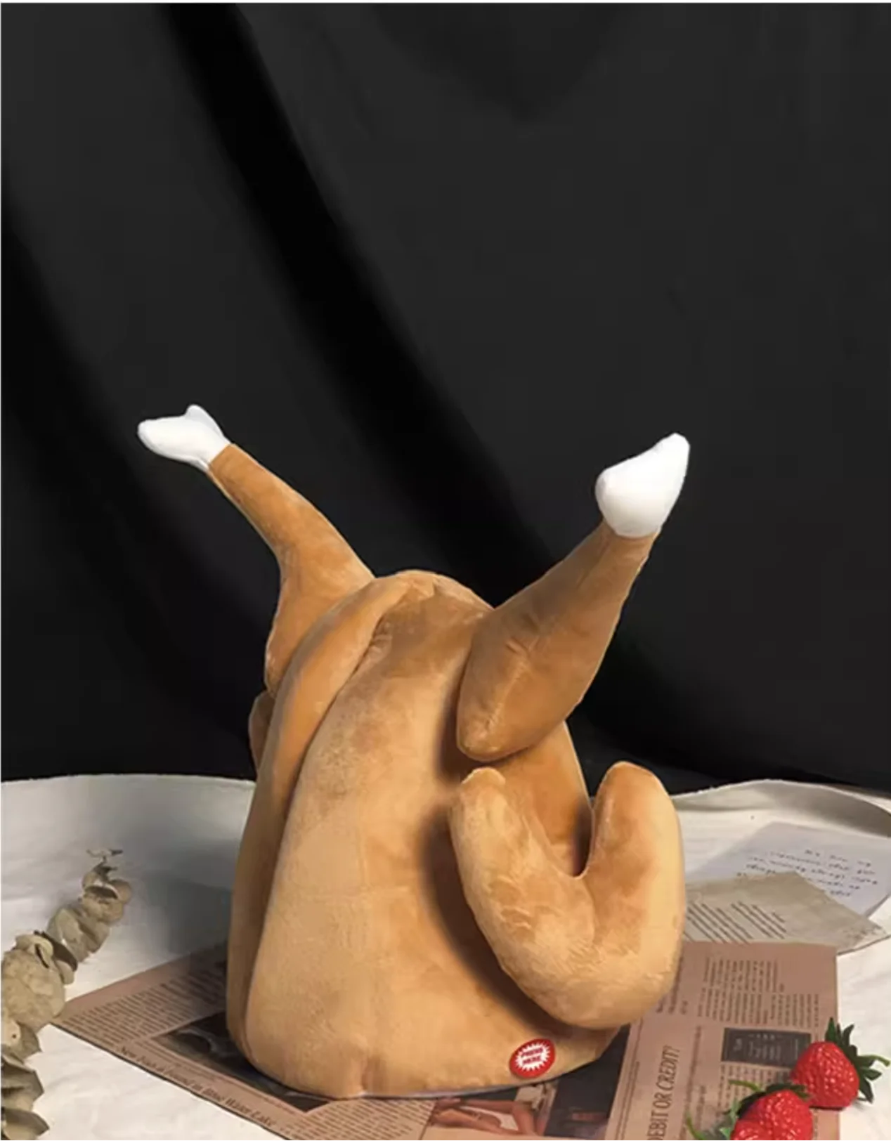 

Funny cute and moving turkey leg hat as a birthday gift for friends