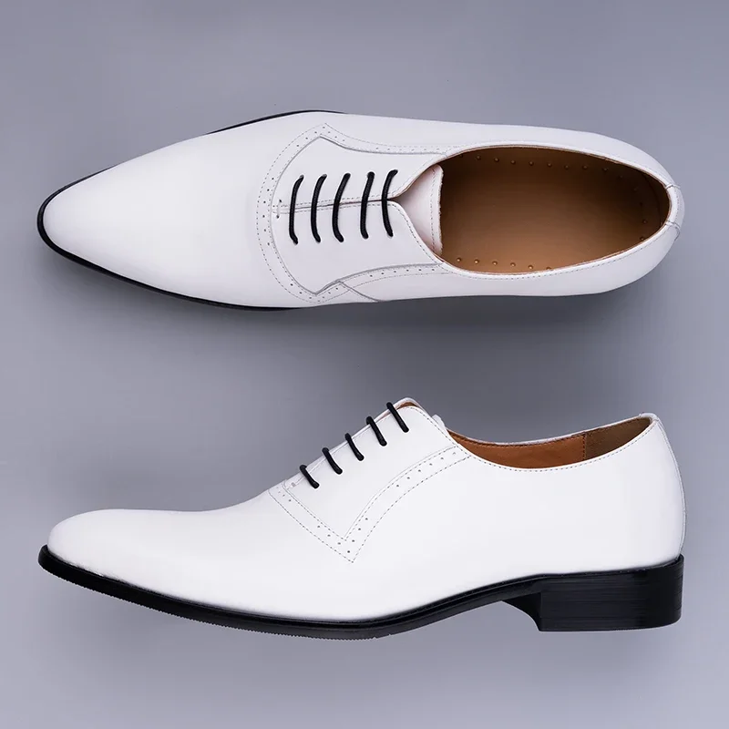 Oxford Brogue Formal Dress Fashion Men Shoes Handmade Genuine Leather Man Business Shoes Best Designer Original Leather Shoes