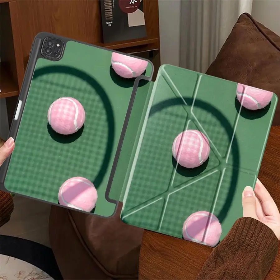 Pink Tennis Pattern Tablet Case For iPad Pro 2025 Pro 11th 10th 9th 8th 7th 12.9inch Mini 6 7 Air 4 5 M3 M2 M4 11inch Holder