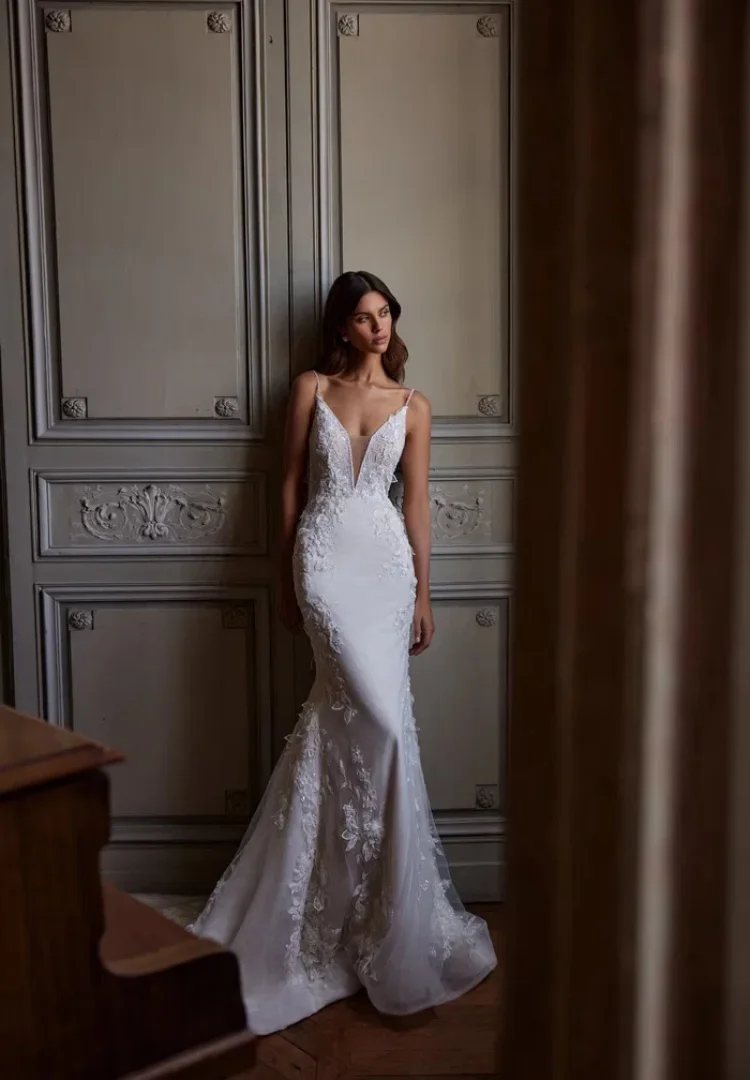 vestido de novia encaje vestidos sirena tallas curvy boda civil elegantes vintage trouwjurk alta costura jurken luxe 2025