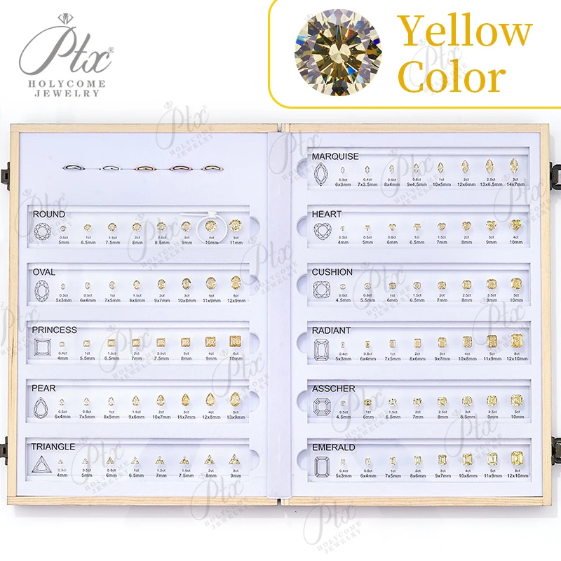 Three Color Free LOGO Custom Customize Comparison Chart Set Reference CZ Gemstone Fancy Shapes Diamond Carat Measurement Tools