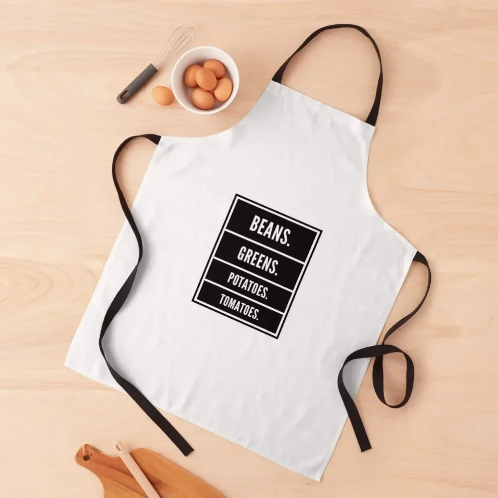 

Beans. Greens. Potatoes. Tomatoes. Thanksgiving Apron waiter kitchen clothes for men Apron