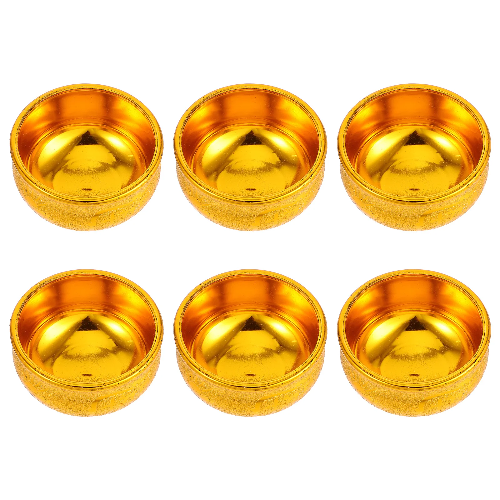 

6Pcs Prosperity Wealth Bowls Plastic Home Decor Blessings Good Fortune Meditation Offerings Gifts Prayer Bowl Treasure Bowl