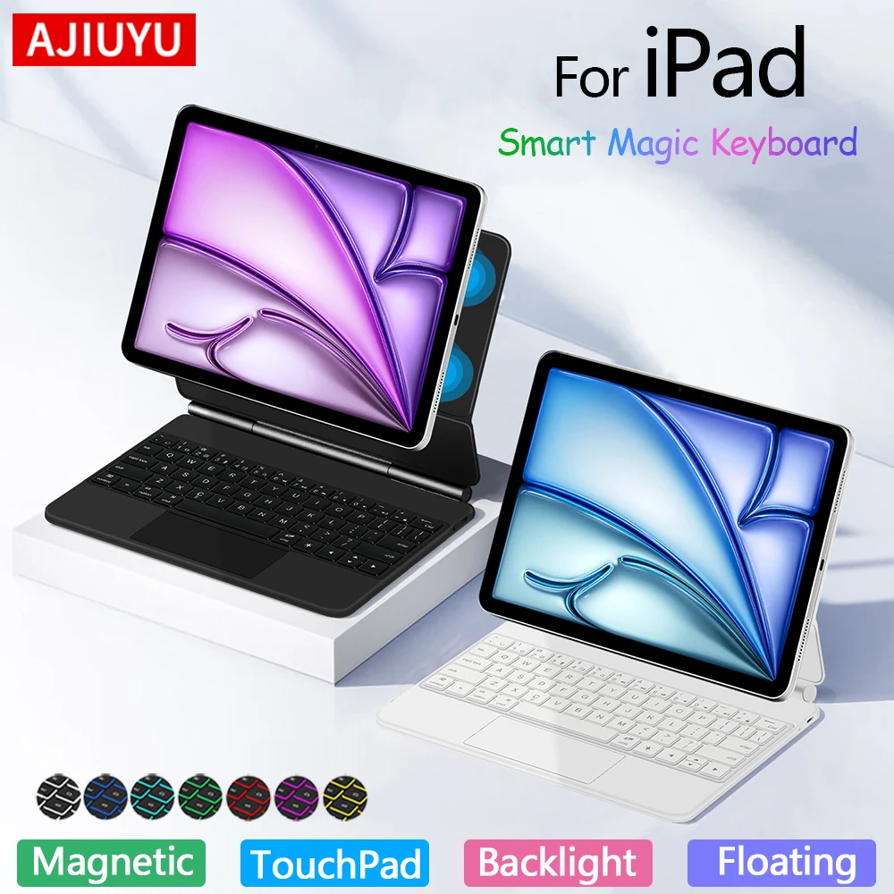 

Чехол с умной клавиатурой для iPad Air 11 дюймов M3 M2 Air 6 5 4 Магнитный чехол для iPad Pro 11 Магическая клавиатура 1-го, 2-го, 3-го поколения