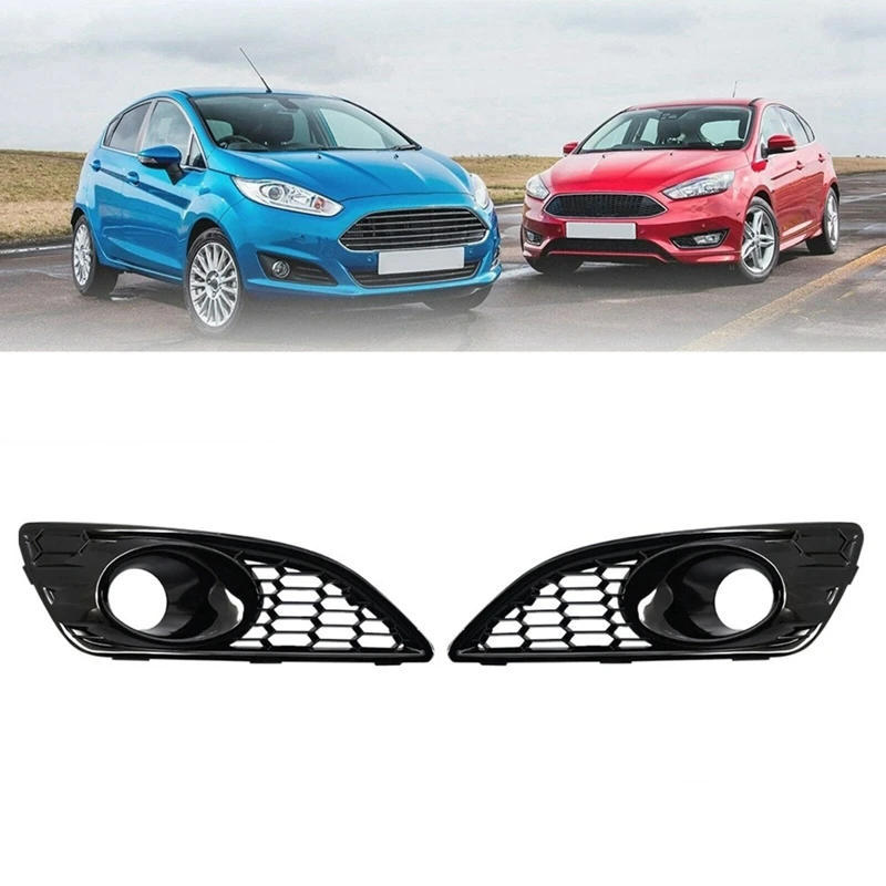 Automotive Perforated Fog Lamp Cover Honeycomb Mesh Grille For Ford Fiesta 2013-2017 C1BB15A298AA C1BB15A299AA Accessories