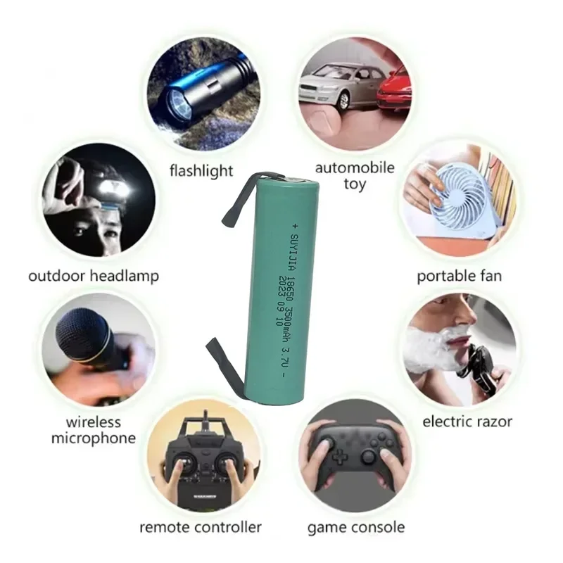 18650 Rechargeable Li-ion Battery 3.7V 3500mAh Real Capacity with Nickel Sheet Welding Torch Instrument Model Aircraft