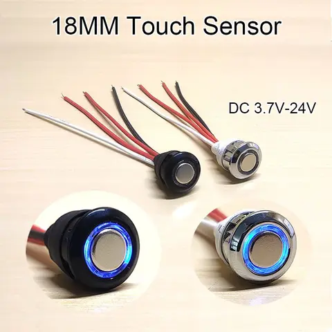 18MM Touch Sensor Switch 1PC-5PCS Smart Dimming Dual Memory Cabinet Light Switch 5-24V 3A Blue Indicator for Wardrobe Furniture