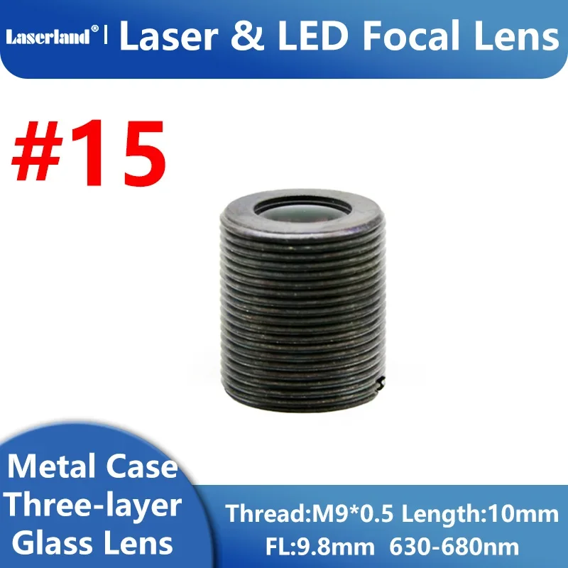 

M9/P0.5 F=9.8 Glass Focal Collimator Collimating Lens 635nm 650nm 658nm 660nm 670nm Red Laser Diode