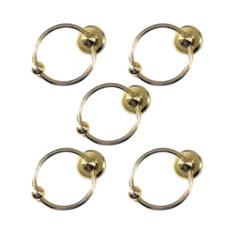 

5Pcs/Set O-Ring Head Button Studs Metal Round Decorative Buckles Clasp Hardware Accessories for DIY Handbag Purse Crossbody Bag