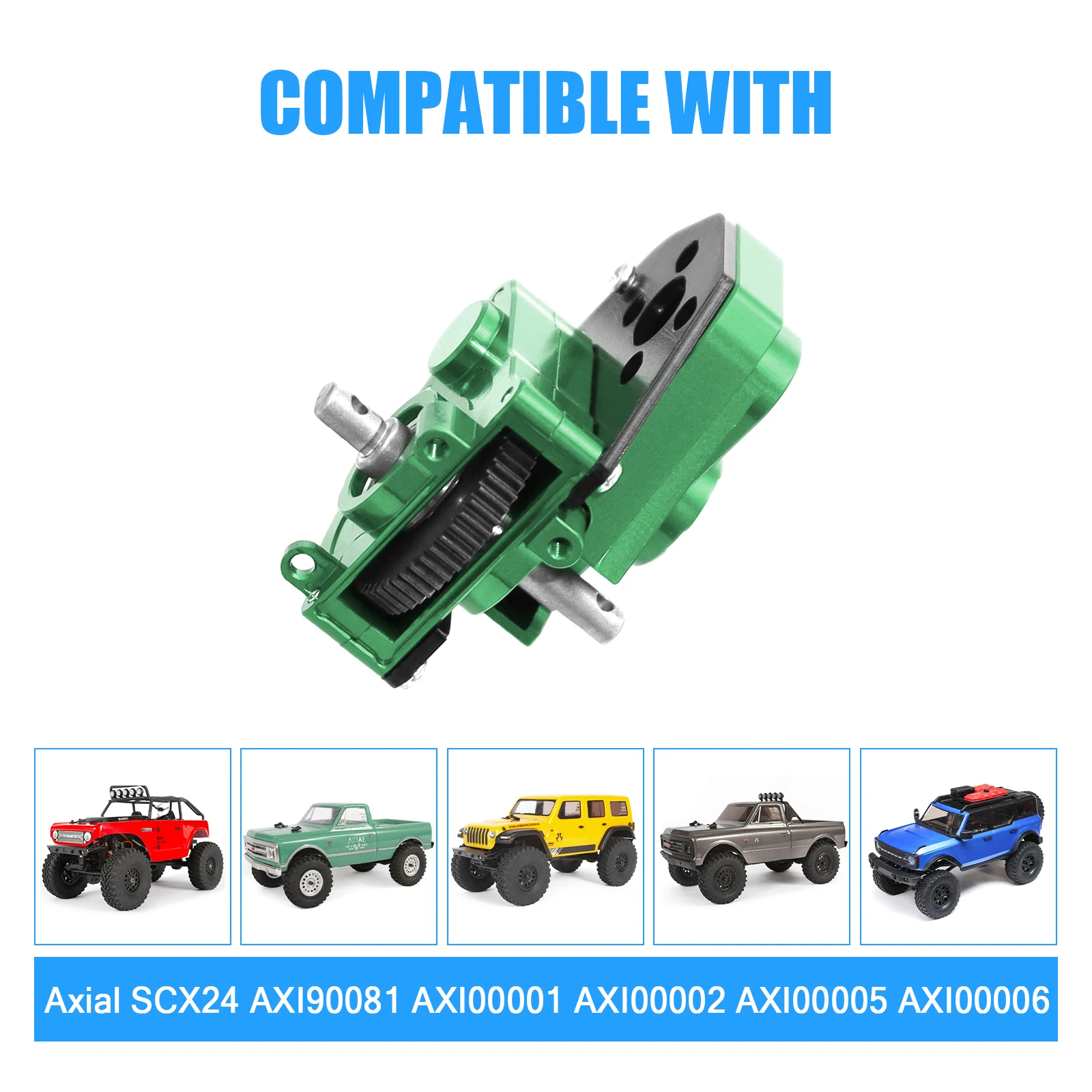 Complete Transmission Gearbox Aluminum Alloy RC Car Transmission Case Gearbox Complete Gearbox for Axial SCX24 1/24 RC Crawler