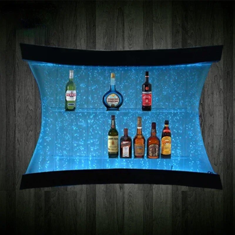 

Hot SalesLED Bar Furniture Acrylic Wine Display Rack With Water Bubble Wall Wine Display Cabinet