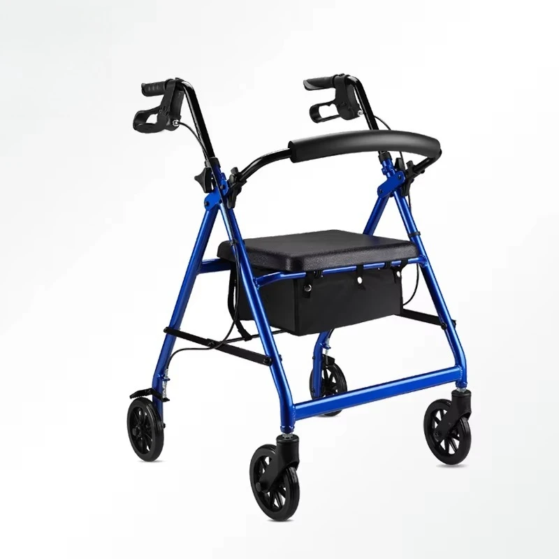 

Folding European Style Aluminum Rollator Walker for Elderly People with Seats and Comfortable Armrests