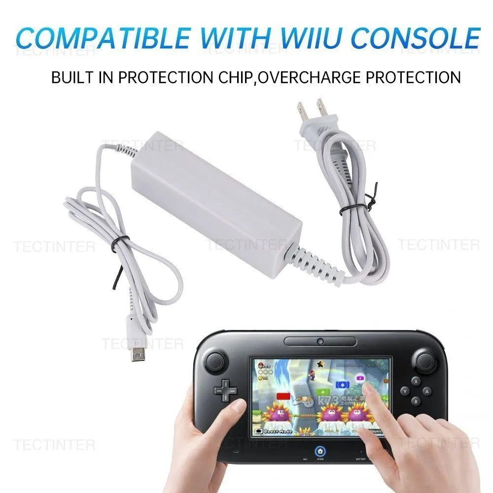 Adattatore per caricabatterie ca per Nintendo Wii U Gamepad cavo di ricarica Controller Joystick spina ue alimentatore da parete per la casa per WiiU Pad