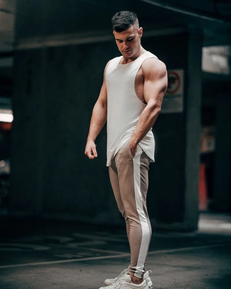 Cotton Men Pants Sweatpants Sportswear Casual Elastic Mens Fitness Workout Pants Skinny Trousers Jogger Pants