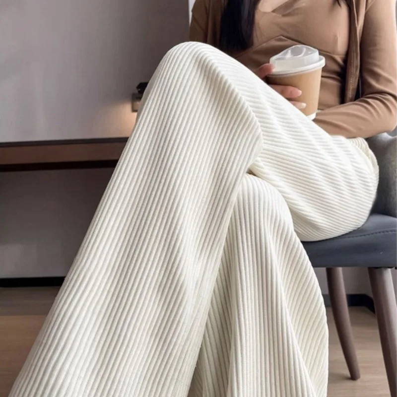 

New Fashion Women's Loose Casual Pants Woman Corduroy Trousers Fashion Female Sports Pants Ladies Black and White Long Pants