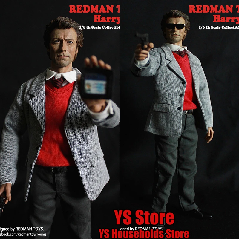 REDMAN TOYS RM010 1/6 Inspector Dirty Harry Cloth Man Action Figure 1971 Movie Classic Simulation 12