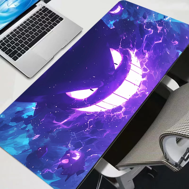 Large Mouse Pad Pokemon Pikachu Carpet Gengar Laptop Pc Gamer Keyboard Mat XXL Mousepad Edge White Tassel Rubber Table Mat