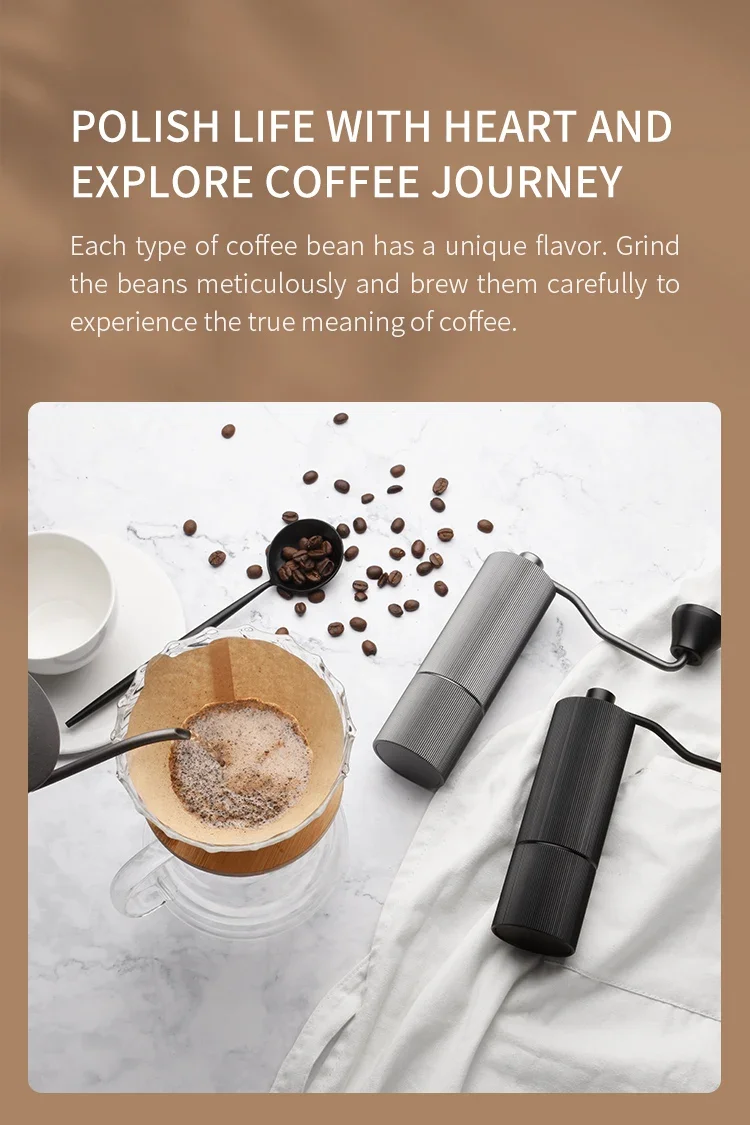 Ręczny młynek do kawy, ręczny młynek do kawy ziarnistej z stożkowym żarnikiem ze stali nierdzewnej, korba ręczna/ręczny młynek do kawy